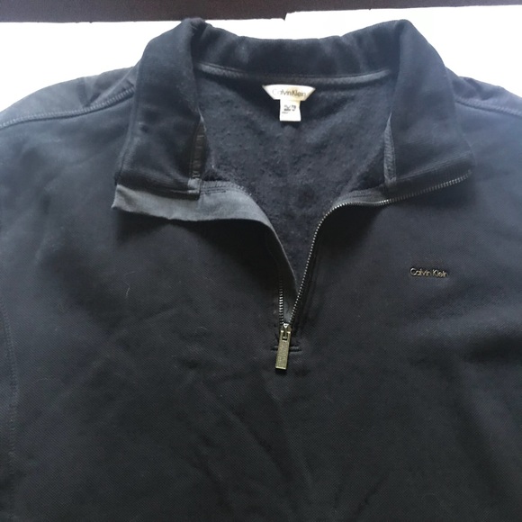 Black Calvin Klein 3/4 Zip Sweater - Picture 2 of 4